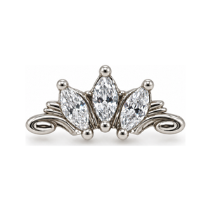 Grandeur CZ 16g Threaded End 14k (T11/12/13) AuAdore — White Gold