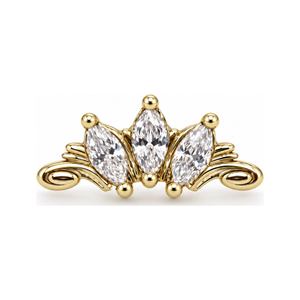 Grandeur CZ 16g Threaded End 14k (T11/12/13) AuAdore — Yellow Gold