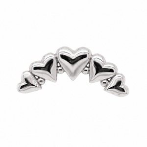 AuAdore Heart Curve Threadless End in polished 14k white gold on a white background.
