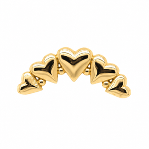 AuAdore Heart Curve Threadless End in polished 14k yellow gold on a white background.