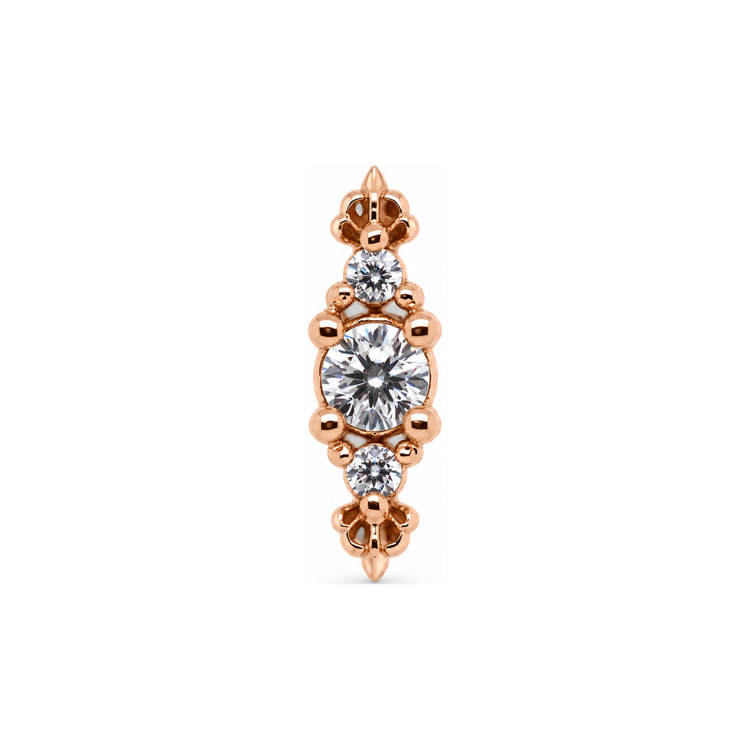 Heiress CZ Threadless End 14k (T11/12/13) AuAdore — Rose Gold