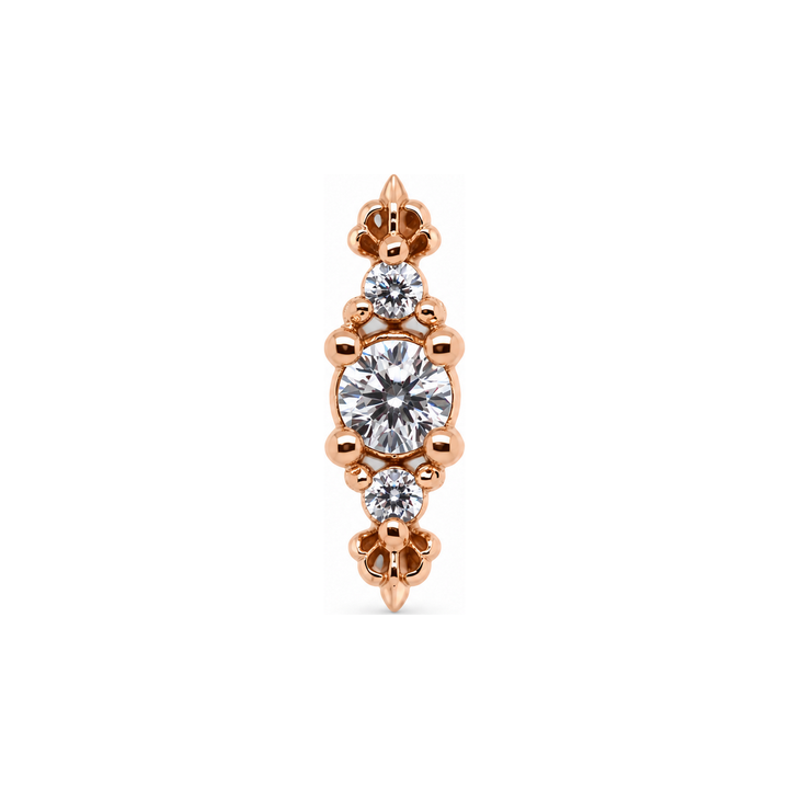 Heiress CZ Threadless End 14k (T11/12/13) AuAdore — Rose Gold