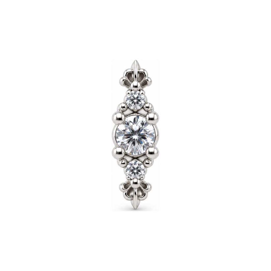 Heiress CZ Threadless End 14k (T11/12/13) AuAdore — White Gold