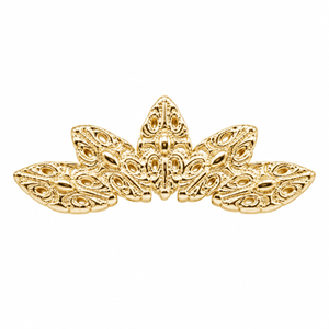 AuAdore Honesty Curve Threadless End in polished 14k yellow gold on a white background.