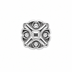 AuAdore Honesty Disk Threadless End in polished 14k white gold on a white background.