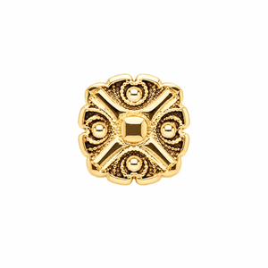 AuAdore Honesty Disk Threadless End in polished 14k yellow gold on a white background.