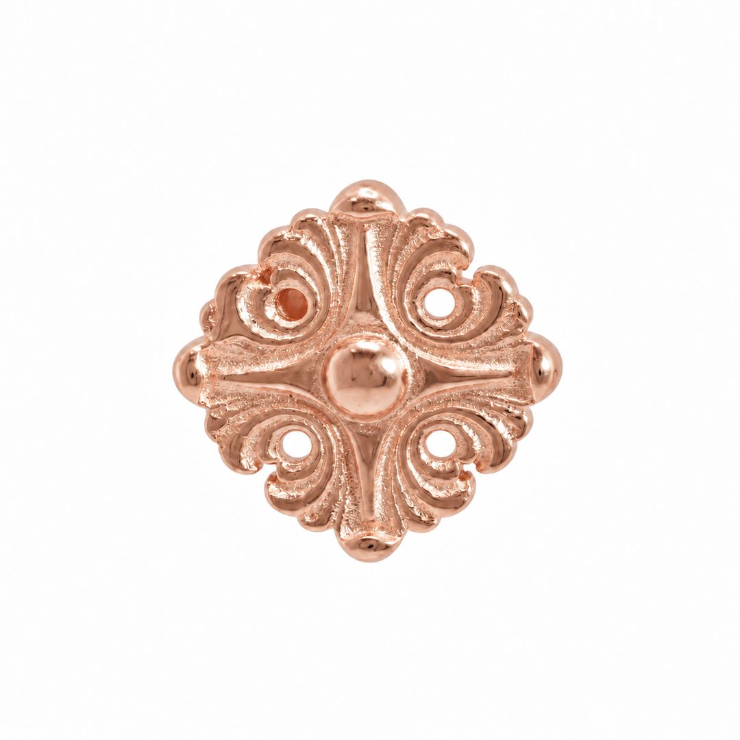 AuAdore Honesty Disk Threadless End, Large 4.5 mm, in polished 14k rose gold on a white background.