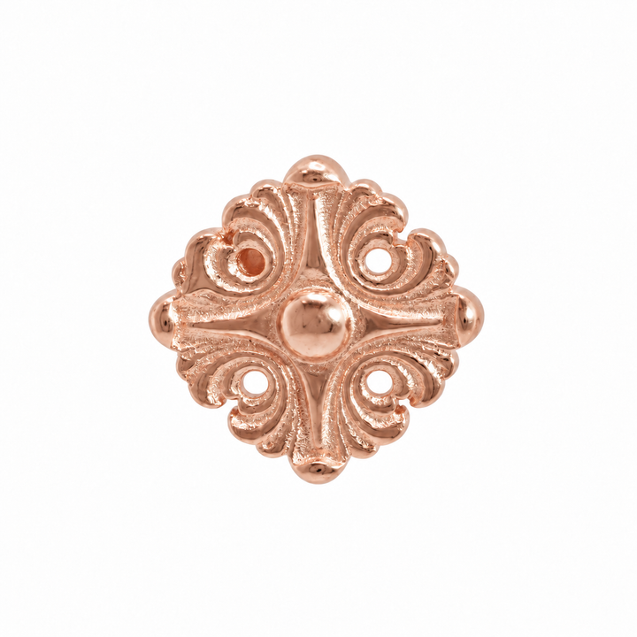 AuAdore Honesty Disk Threadless End, Large 4.5 mm, in polished 14k rose gold on a white background.