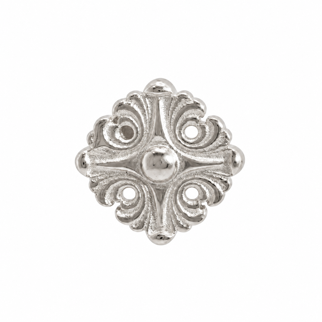 AuAdore Honesty Disk Threadless End, Large 4.5 mm, in polished 14k white gold on a white background.