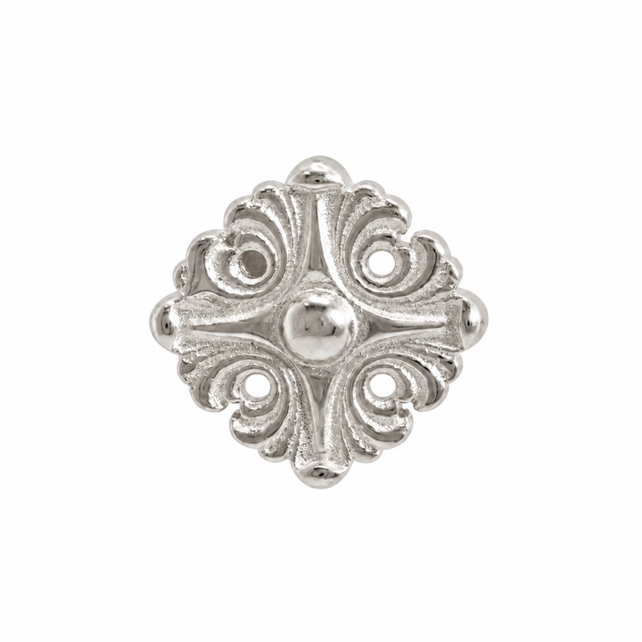 AuAdore Honesty Disk Threadless End, Large 4.5 mm, in polished 14k white gold on a white background.