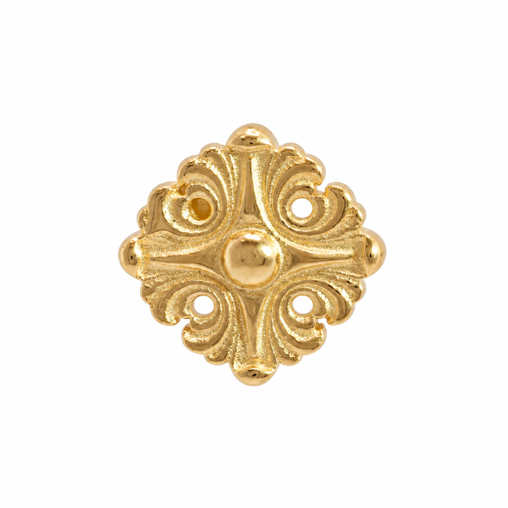 AuAdore Honesty Disk Threadless End, Large 4.5 mm, in polished 14k yellow gold on a white background.