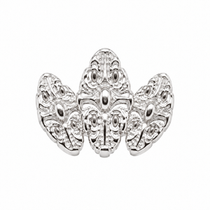 AuAdore Honesty Fan Large Threadless End in polished 14k white gold on a white background.