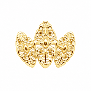 AuAdore Honesty Fan Large Threadless End in polished 14k yellow gold on a white background.