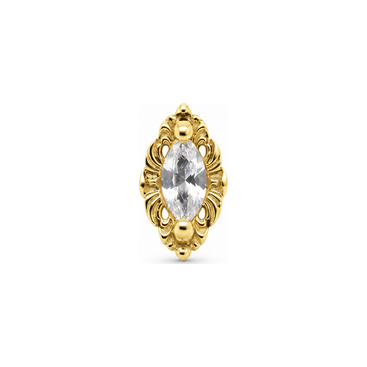 Honor CZ Threadless End 14k (T15) AuAdore — Yellow Gold
