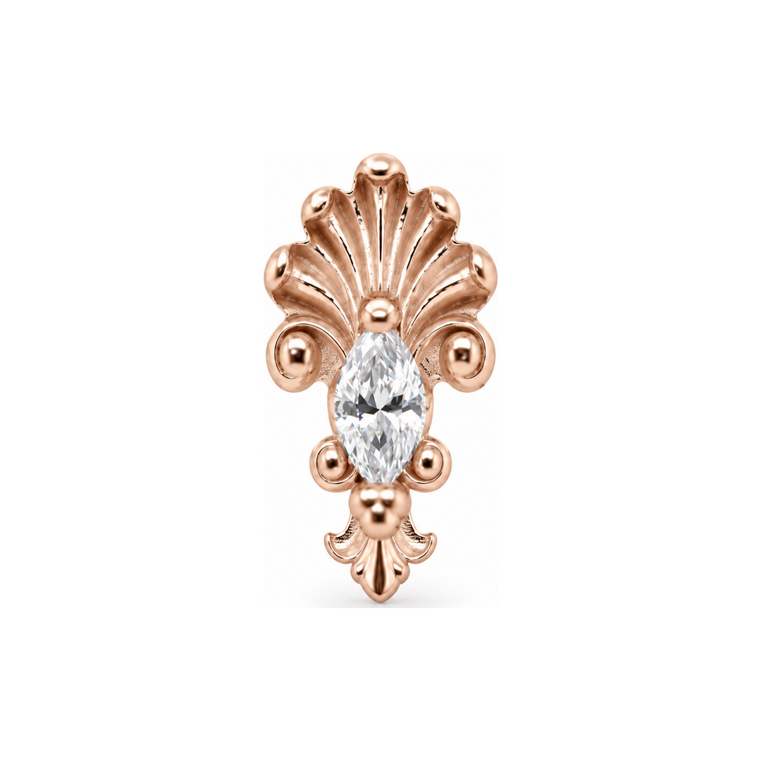 J.G.W. CZ Threadless End 14k (T15) AuAdore — Rose Gold