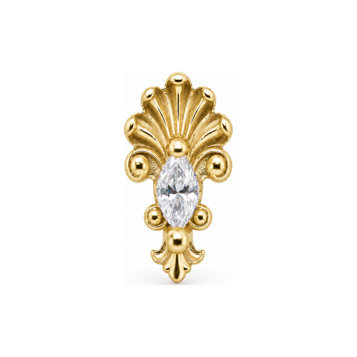 J.G.W. CZ Threadless End 14k (T15) AuAdore — Yellow Gold