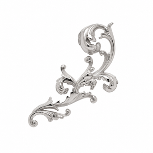 AuAdore J'adore Threadless End, left-facing, in polished 14k white gold on a white background.