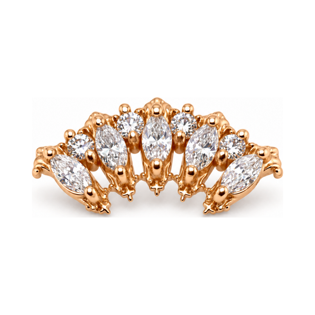 Lady Jane CZ Threaded End 14k AuAdore — Rose Gold