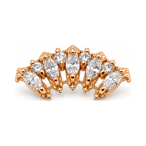 Lady Jane White Diamond Threadless End 14k AuAdore — Rose Gold