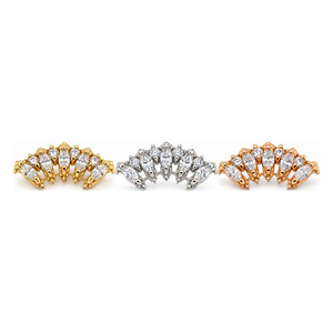 Lady Jane White Diamond Threadless End 14k AuAdore — Yellow, White, and Rose Gold comparison