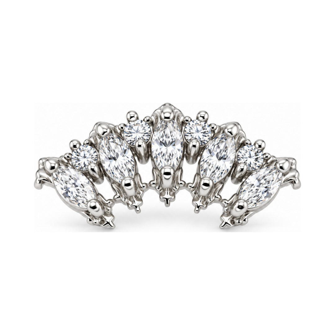 Lady Jane CZ Threaded End 14k AuAdore — White Gold