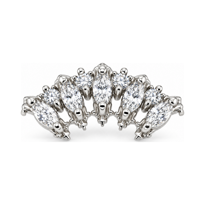 Lady Jane White Diamond 14g Threaded End 14k AuAdore — White Gold