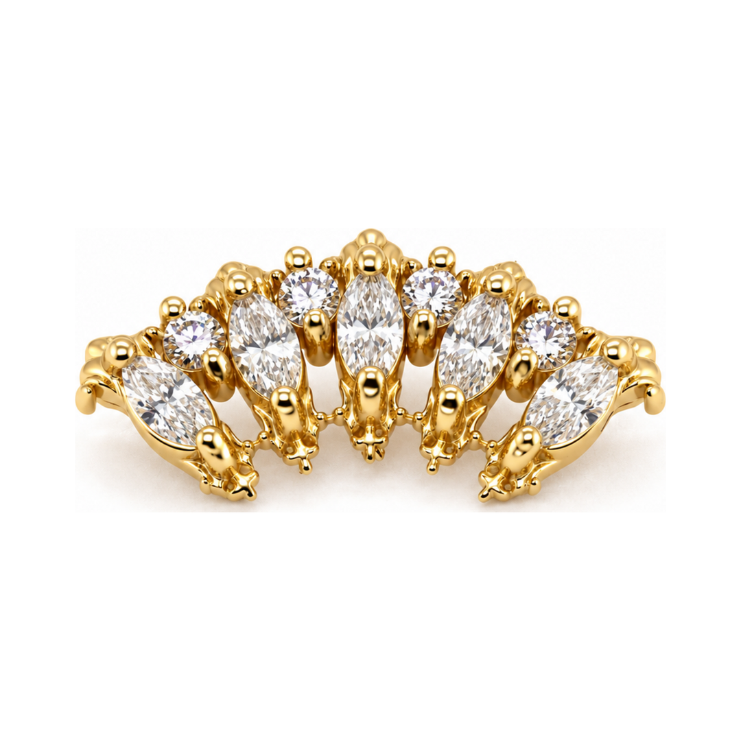 Lady Jane CZ Threaded End 14k AuAdore — Yellow Gold