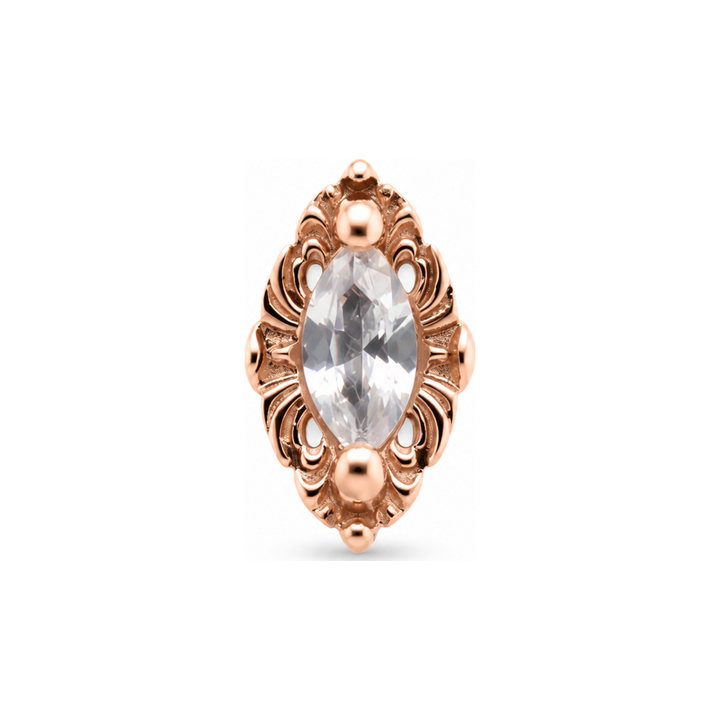 Large Honor CZ Threadless End 14k (T15) AuAdore — Rose Gold