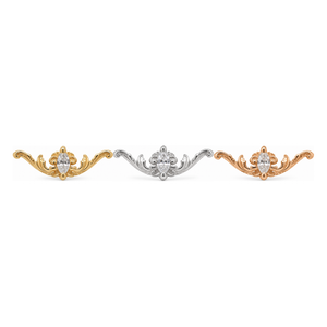 Le Cour Diamond Threadless End 14K AuAdore — Yellow, White, and Rose Gold comparison