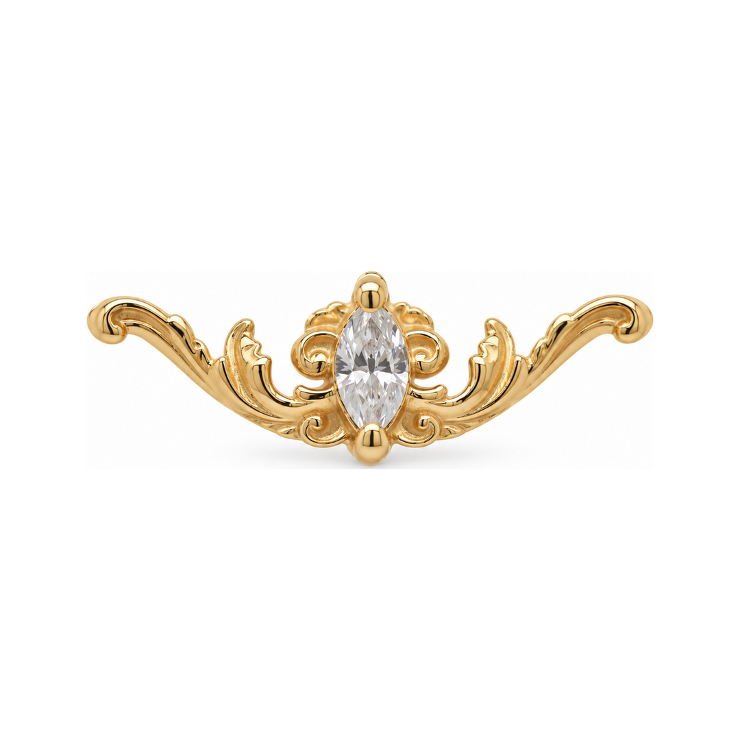 Le Cour Diamond Threadless End 14K AuAdore — Yellow Gold