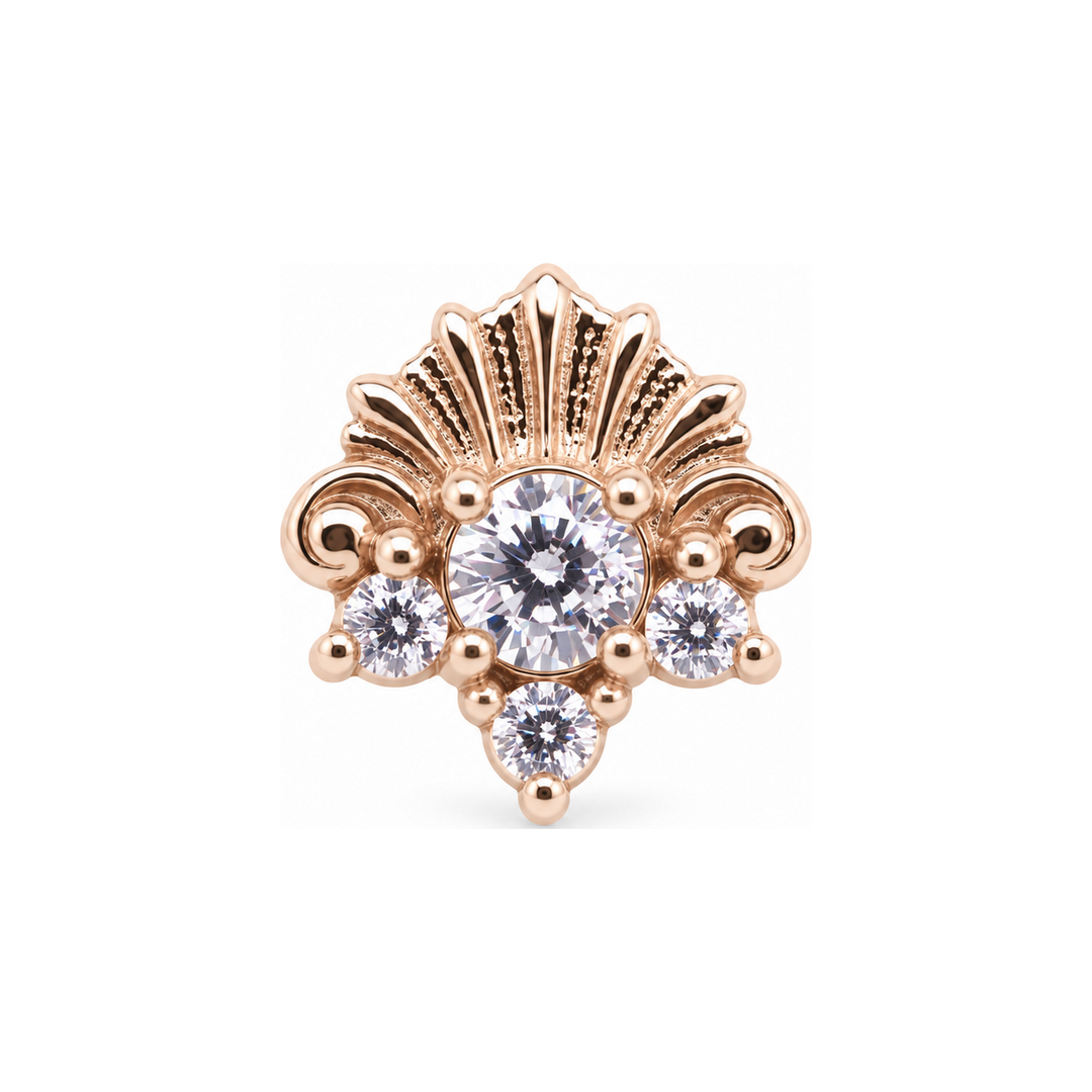 Lennox CZ Threadless End 14k AuAdore — Rose Gold