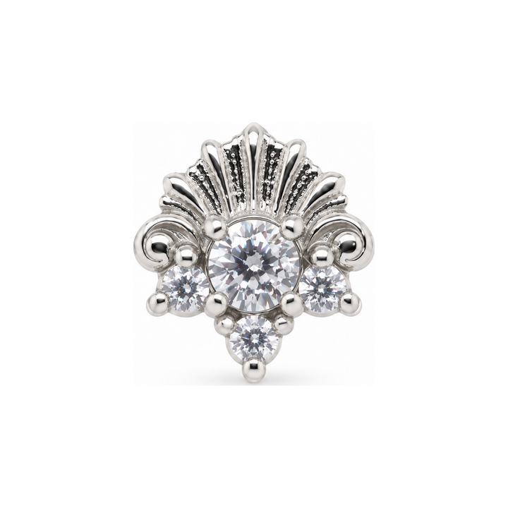 Lennox CZ Threadless End 14k AuAdore — White Gold