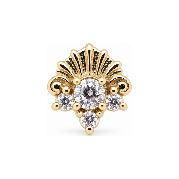 Lennox CZ Threadless End 14k AuAdore — Yellow Gold