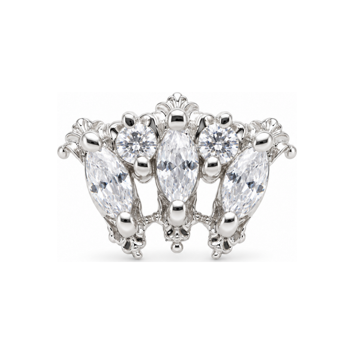 London Jayne CZ Threaded End 14k (T15) AuAdore — White Gold