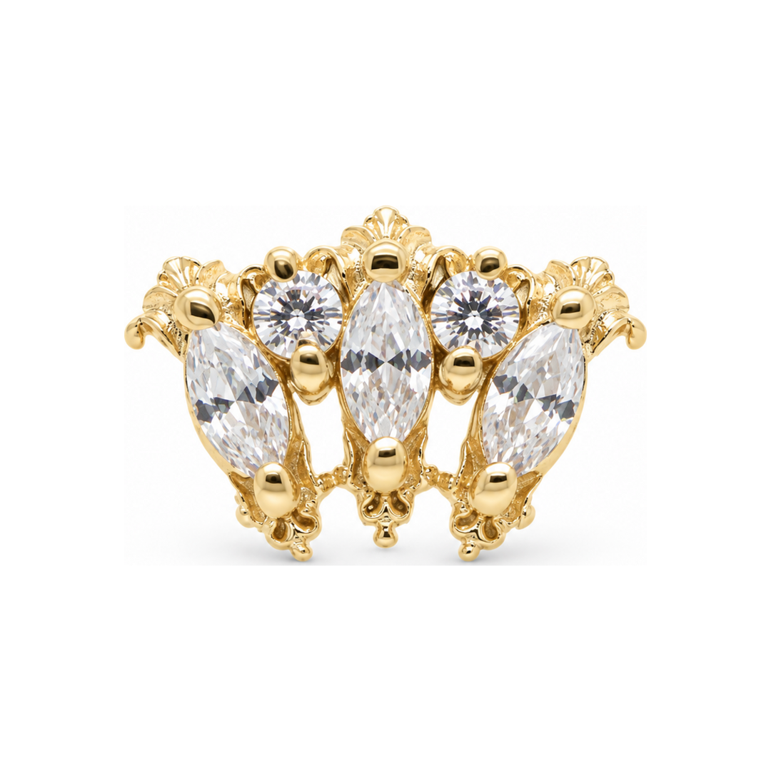 London Jayne CZ Threaded End 14k (T15) AuAdore — Yellow Gold