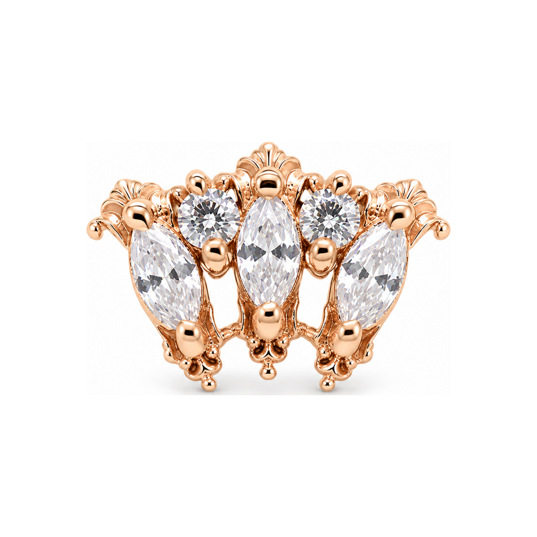 London Jayne CZ Threadless End 14k (T15) AuAdore — Rose Gold