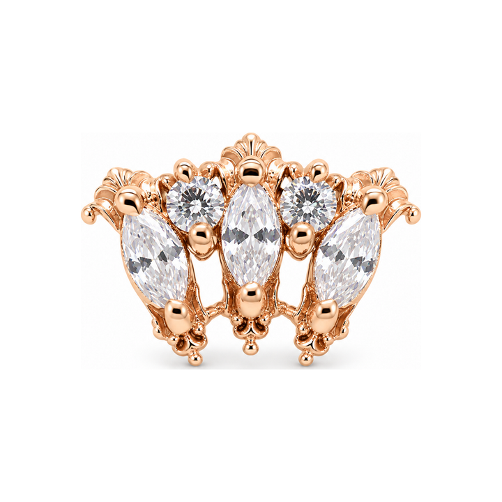 London Jayne CZ Threadless End 14k (T15) AuAdore — Rose Gold