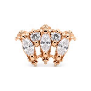 London Jayne CZ Threadless End 14k (T15) AuAdore — Rose Gold