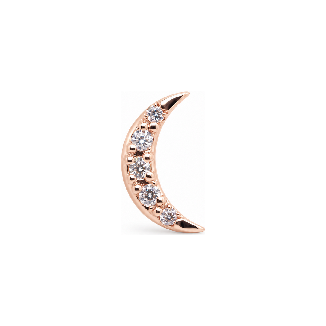 Lunar Deity CZ Threadless End 14k (T15) AuAdore — Rose Gold