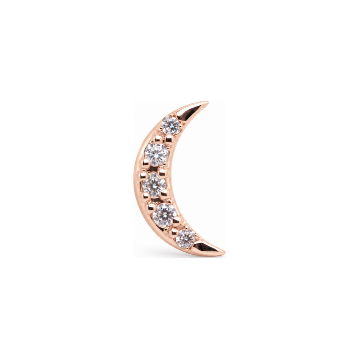 Lunar Deity CZ Threadless End 14k (T15) AuAdore — Rose Gold