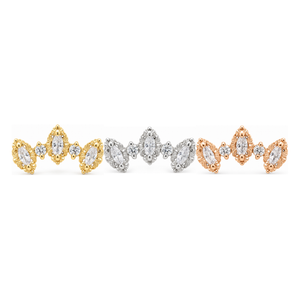 Majesty CZ Threadless End 14k (T15) AuAdore — Yellow, White, and Rose Gold comparison