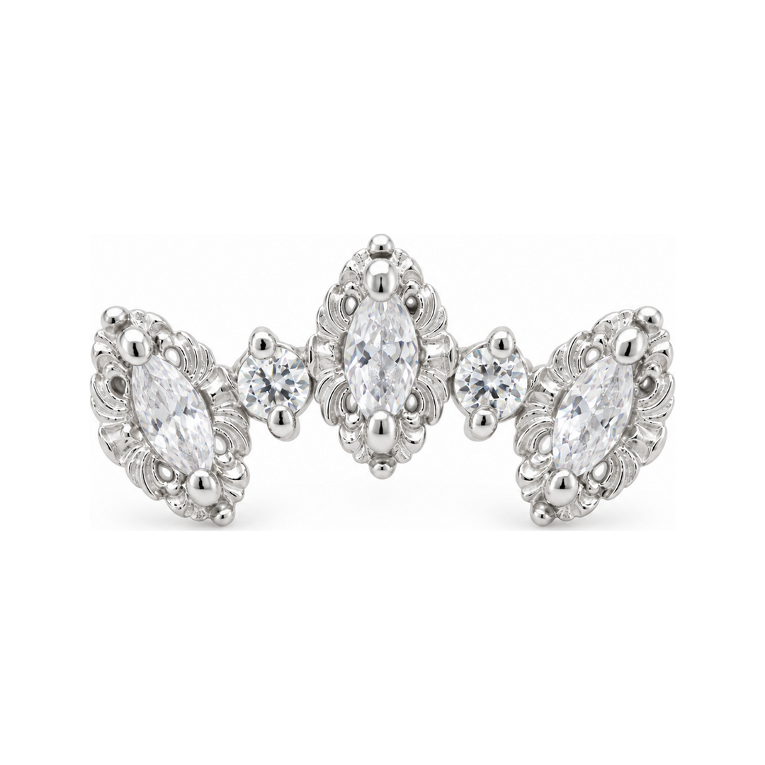 Majesty CZ Threadless End 14k (T15) AuAdore — White Gold