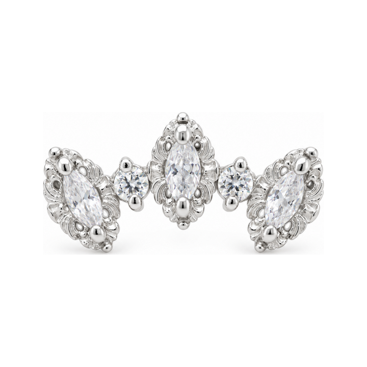 Majesty Genuine Diamond Threadless End 14k (T7) AuAdore — White Gold
