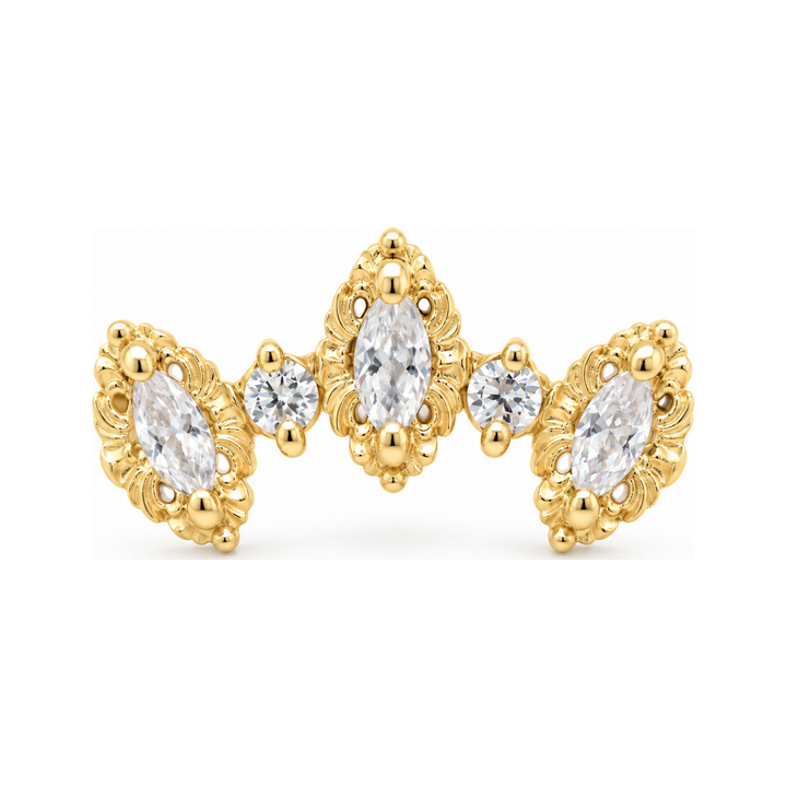 Majesty Genuine Diamond Threadless End 14k (T7) AuAdore — Yellow Gold