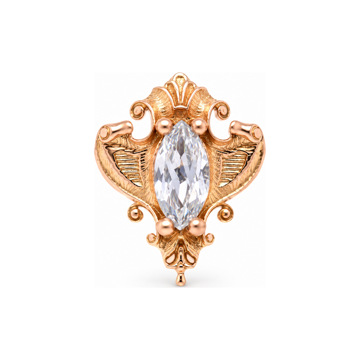 Matriarch CZ Threaded End 14k AuAdore — Rose Gold