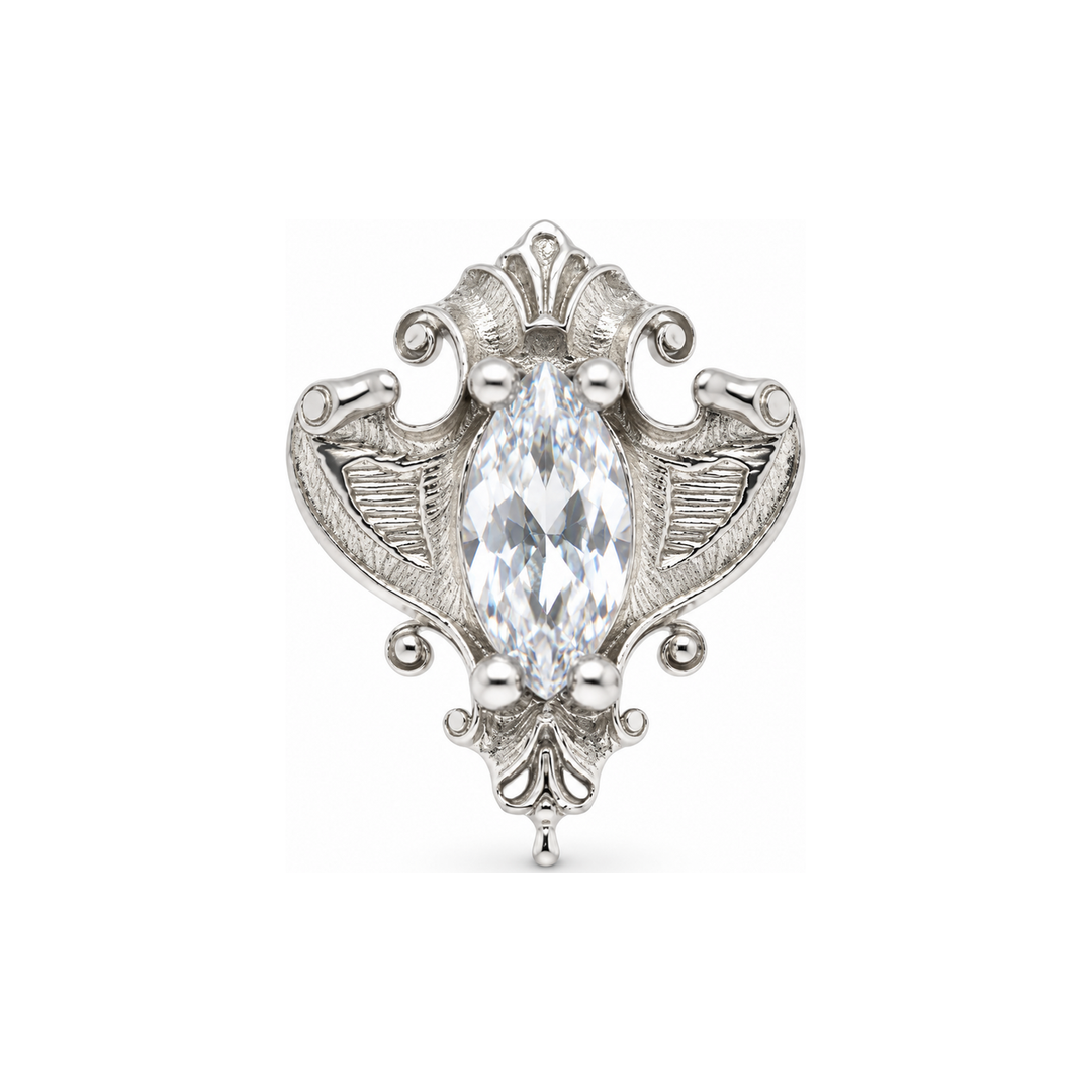 Matriarch CZ Threadless End 14k AuAdore — White Gold