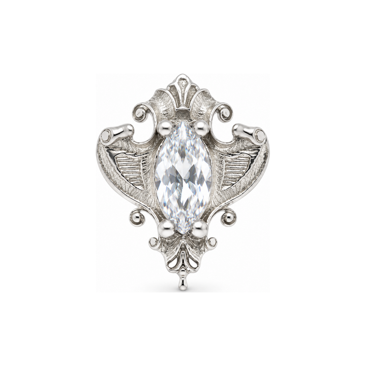 Matriarch CZ Threadless End 14k AuAdore — White Gold