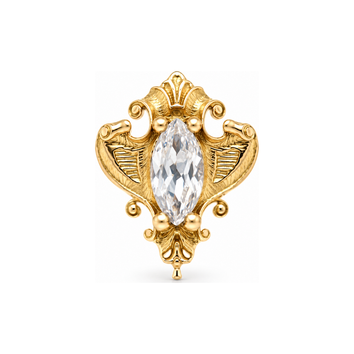 Matriarch CZ Threadless End 14k AuAdore — Yellow Gold