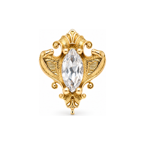 Matriarch CZ Threadless End 14k AuAdore — Yellow Gold