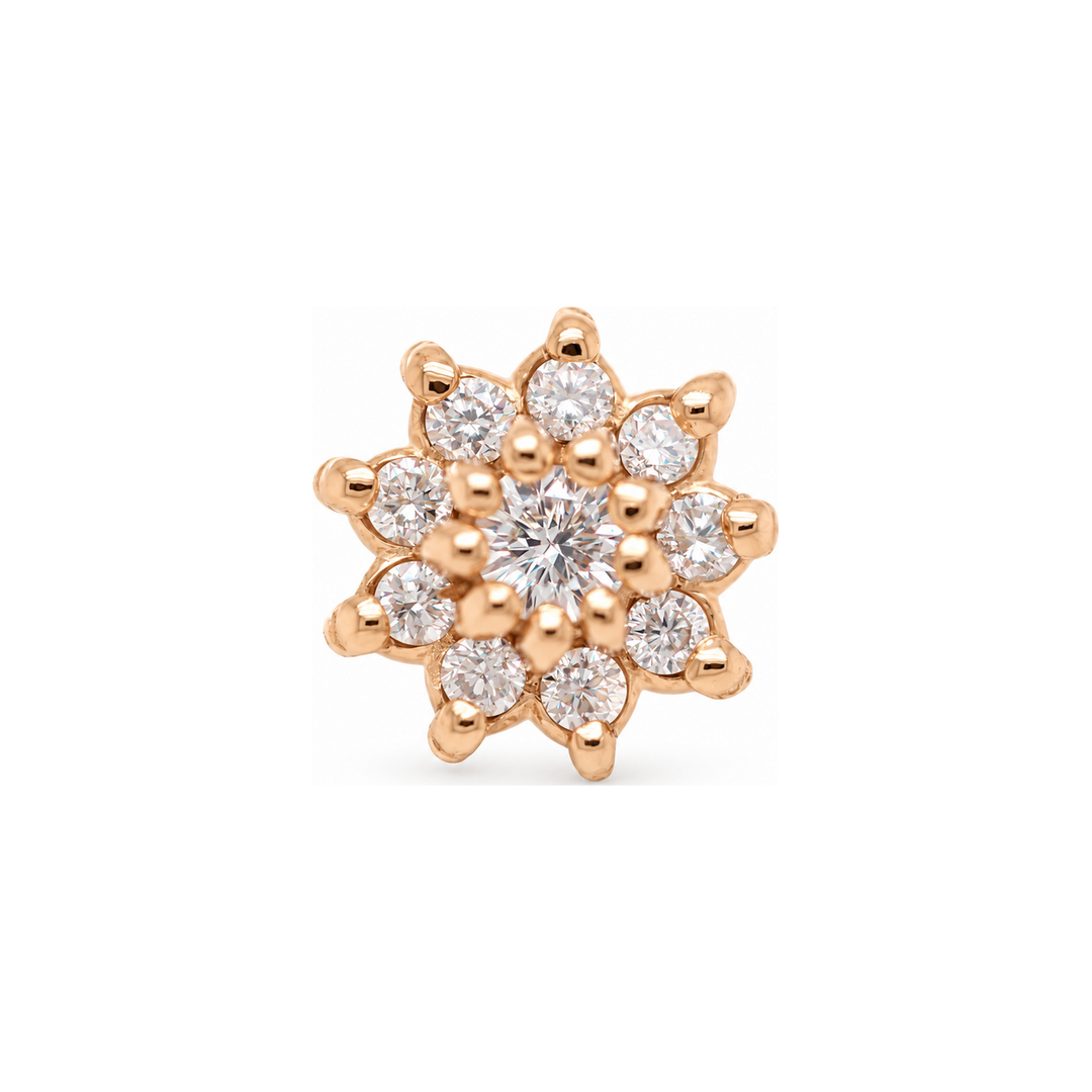 Mini Dahlia CZ Threadless End 14k AuAdore — Rose Gold